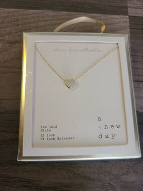 a new day Gold Heart Pendant Necklace